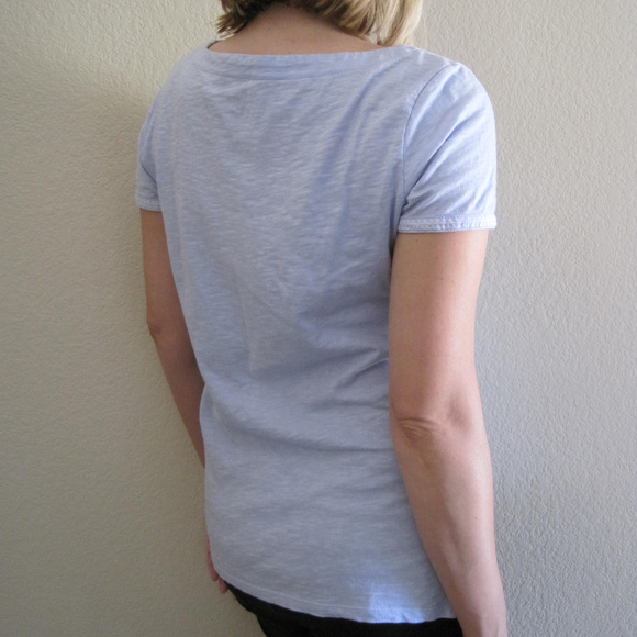 TALBOTS LIGHT BLUE 100% COTTON LINEN TOP MEDIUM - Picture 3 of 6